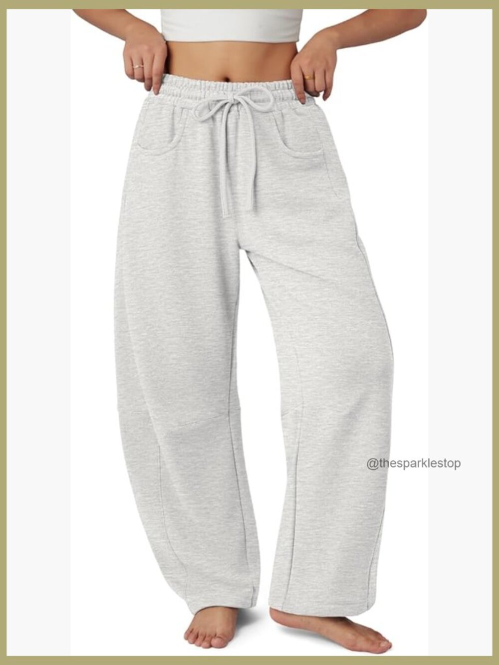 Barrel Sweatpants Women Wide Leg Baggy Lounge Pants with Pockets - Picture 1 of 7